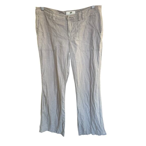 Banana Republic Pants Womens 8 Tan Linen Big Pockets Safari Crop Granolagirl - Picture 1 of 9